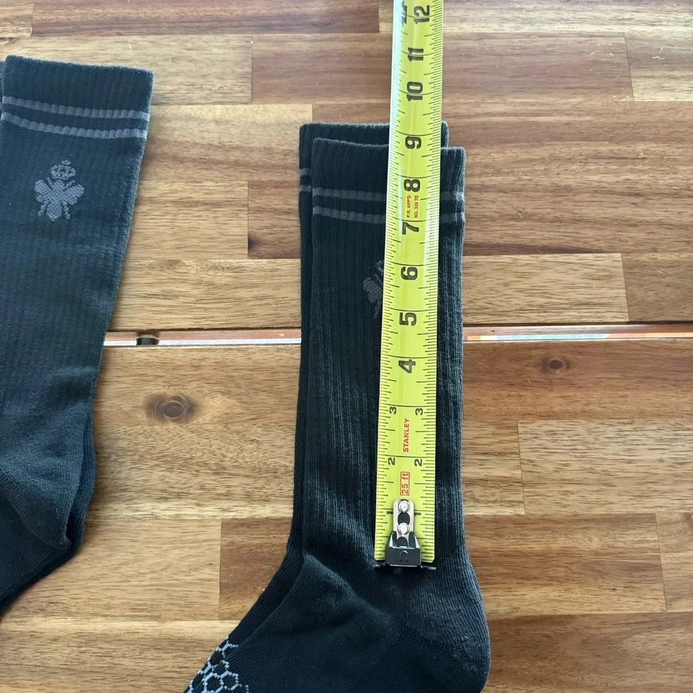 LOT OF 3 Bombas Men's Crew Socks XL Black/Gray Compression Sporty Running NEW